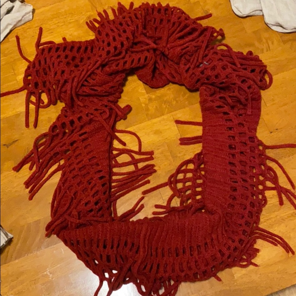 Red Knit Infinity Scarf